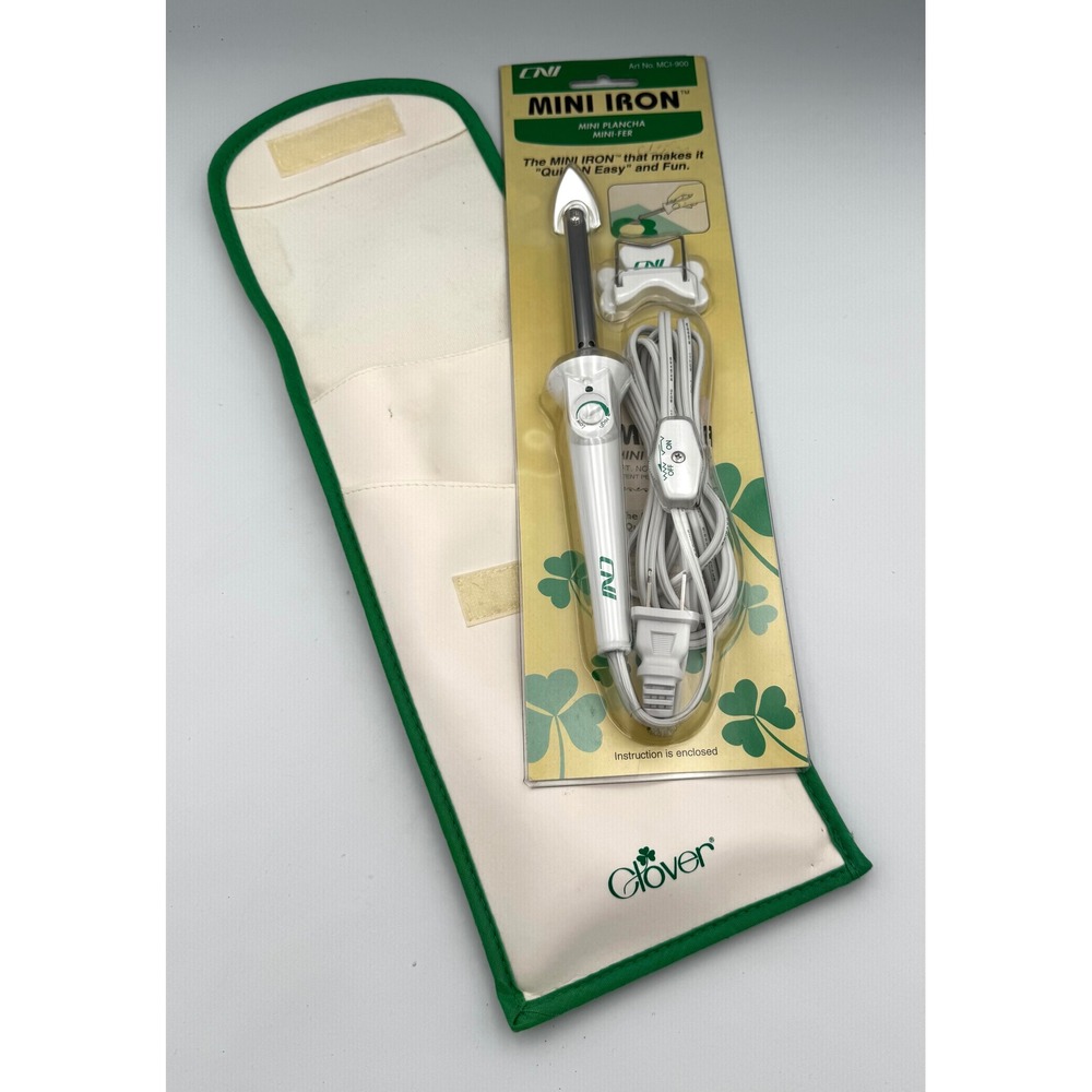 Vintage NIP Clover Mini Iron MCI-900 Shamrock Packaging